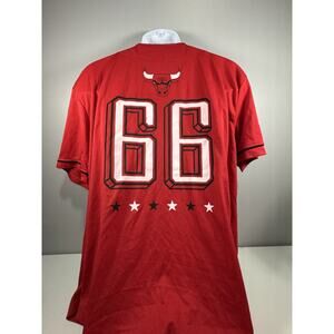 Chicago Bulls UNK Button Front Jersey Red 66 Basketball Shirt Adult Large